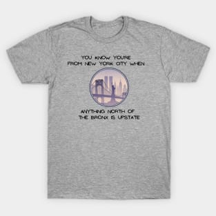 North of the Bronx is Upstate (Light Colors) T-Shirt